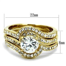 Load image into Gallery viewer, TK2742 - IP Gold(Ion Plating) Stainless Steel Ring with AAA Grade CZ  in Clear