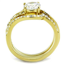 Load image into Gallery viewer, TK2742 - IP Gold(Ion Plating) Stainless Steel Ring with AAA Grade CZ  in Clear