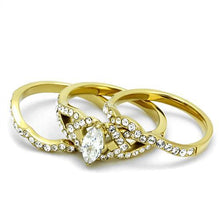Load image into Gallery viewer, TK2743 - IP Gold(Ion Plating) Stainless Steel Ring with AAA Grade CZ  in Clear