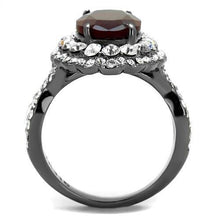 Load image into Gallery viewer, TK2761 - IP Light Black  (IP Gun) Stainless Steel Ring with Synthetic Synthetic Glass in Siam