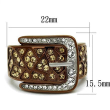 Load image into Gallery viewer, TK2770 - Two Tone IP Light Brown (IP Light coffee) Stainless Steel Ring with Top Grade Crystal  in Citrine Yellow