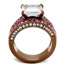 Load image into Gallery viewer, TK2782 - IP Coffee light Stainless Steel Ring with AAA Grade CZ  in Clear