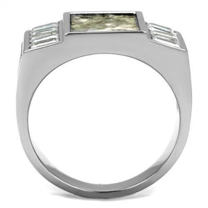 TK2784 - No Plating Stainless Steel Ring with AAA Grade CZ  in Clear