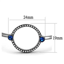 Load image into Gallery viewer, TK2792 - IP Light Black  (IP Gun) Stainless Steel Bangle with Top Grade Crystal  in Capri Blue