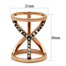 Load image into Gallery viewer, TK2825 - IP Rose Gold(Ion Plating) Stainless Steel Ring with Top Grade Crystal  in Clear