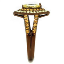 Load image into Gallery viewer, TK2838 - IP Coffee light Stainless Steel Ring with AAA Grade CZ  in Citrine Yellow