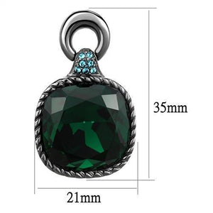 TK2852 - IP Light Black  (IP Gun) Stainless Steel Earrings with Top Grade Crystal  in Emerald