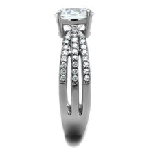 Load image into Gallery viewer, TK2862 - High polished (no plating) Stainless Steel Ring with AAA Grade CZ  in Clear