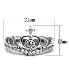 Load image into Gallery viewer, TK2870 - High polished (no plating) Stainless Steel Ring with AAA Grade CZ  in Clear