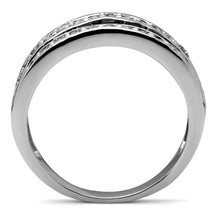 Load image into Gallery viewer, TK2872 - High polished (no plating) Stainless Steel Ring with AAA Grade CZ  in Black Diamond