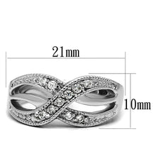 Load image into Gallery viewer, TK2873 - High polished (no plating) Stainless Steel Ring with AAA Grade CZ  in Clear