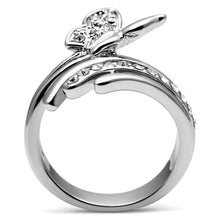 Load image into Gallery viewer, TK2875 - High polished (no plating) Stainless Steel Ring with AAA Grade CZ  in Clear