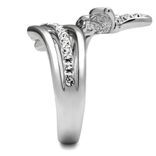 Load image into Gallery viewer, TK2875 - High polished (no plating) Stainless Steel Ring with AAA Grade CZ  in Clear