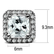Load image into Gallery viewer, TK2881 - High polished (no plating) Stainless Steel Earrings with AAA Grade CZ  in Clear