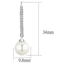 Load image into Gallery viewer, TK2884 - High polished (no plating) Stainless Steel Earrings with Synthetic Pearl in White