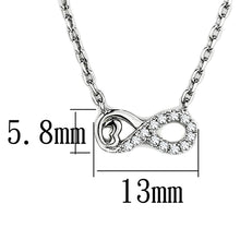 Load image into Gallery viewer, TK2885 - High polished (no plating) Stainless Steel Necklace with AAA Grade CZ  in Clear