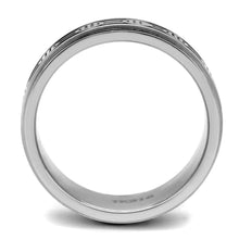 Load image into Gallery viewer, TK2924 - High polished (no plating) Stainless Steel Ring with Epoxy  in Jet