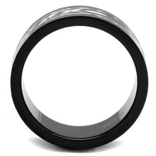 Load image into Gallery viewer, TK2928 - Two-Tone IP Black (Ion Plating) Stainless Steel Ring with No Stone