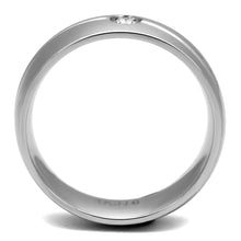 Load image into Gallery viewer, TK2931 - High polished (no plating) Stainless Steel Ring with AAA Grade CZ  in Clear