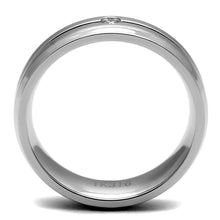 Load image into Gallery viewer, TK2936 - High polished (no plating) Stainless Steel Ring with AAA Grade CZ  in Clear