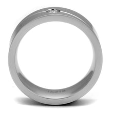 Load image into Gallery viewer, TK2937 - High polished (no plating) Stainless Steel Ring with AAA Grade CZ  in Clear