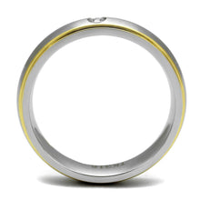 Load image into Gallery viewer, TK2938 - Two-Tone IP Gold (Ion Plating) Stainless Steel Ring with AAA Grade CZ  in Clear
