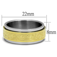 Load image into Gallery viewer, TK2939 - Two-Tone IP Gold (Ion Plating) Stainless Steel Ring with No Stone