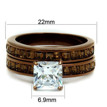 Load image into Gallery viewer, TK2954 - IP Coffee light Stainless Steel Ring with AAA Grade CZ  in Clear