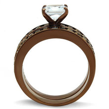 Load image into Gallery viewer, TK2954 - IP Coffee light Stainless Steel Ring with AAA Grade CZ  in Clear