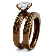 Load image into Gallery viewer, TK2954 - IP Coffee light Stainless Steel Ring with AAA Grade CZ  in Clear