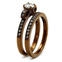 Load image into Gallery viewer, TK2955 - IP Coffee light Stainless Steel Ring with AAA Grade CZ  in Clear
