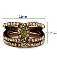 Load image into Gallery viewer, TK2956 - IP Coffee light Stainless Steel Ring with AAA Grade CZ  in Olivine color