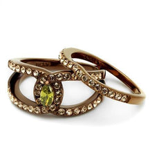 Load image into Gallery viewer, TK2956 - IP Coffee light Stainless Steel Ring with AAA Grade CZ  in Olivine color