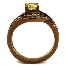 Load image into Gallery viewer, TK2959 - IP Coffee light Stainless Steel Ring with AAA Grade CZ  in Topaz