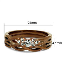 Load image into Gallery viewer, TK2963 - IP Coffee light Stainless Steel Ring with AAA Grade CZ  in Clear