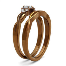 Load image into Gallery viewer, TK2963 - IP Coffee light Stainless Steel Ring with AAA Grade CZ  in Clear