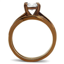 Load image into Gallery viewer, TK2964 - IP Coffee light Stainless Steel Ring with AAA Grade CZ  in Clear