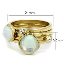 Load image into Gallery viewer, TK2975 - IP Gold(Ion Plating) Stainless Steel Ring with Synthetic Synthetic Glass in White