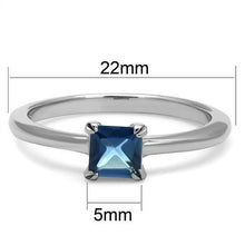 Load image into Gallery viewer, TK2979 - High polished (no plating) Stainless Steel Ring with Synthetic Synthetic Glass in Montana