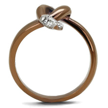 Load image into Gallery viewer, TK2991 - Two Tone IP Light Brown (IP Light coffee) Stainless Steel Ring with Top Grade Crystal  in Clear