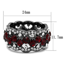 Load image into Gallery viewer, TK2993 - IP Light Black  (IP Gun) Stainless Steel Ring with Top Grade Crystal  in Siam