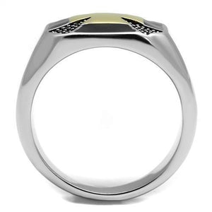 TK3019 - Two-Tone IP Gold (Ion Plating) Stainless Steel Ring with Epoxy  in Jet