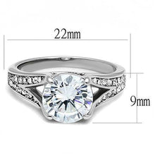 Load image into Gallery viewer, TK3020 - High polished (no plating) Stainless Steel Ring with AAA Grade CZ  in Clear