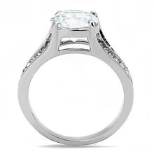 Load image into Gallery viewer, TK3020 - High polished (no plating) Stainless Steel Ring with AAA Grade CZ  in Clear