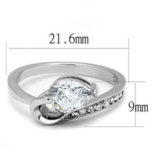 Load image into Gallery viewer, TK3022 - High polished (no plating) Stainless Steel Ring with AAA Grade CZ  in Clear