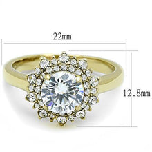 Load image into Gallery viewer, TK3035 - IP Gold(Ion Plating) Stainless Steel Ring with AAA Grade CZ  in Clear