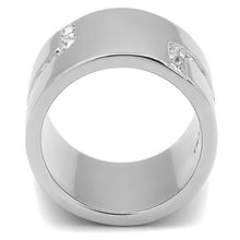 Load image into Gallery viewer, TK3040 - High polished (no plating) Stainless Steel Ring with Top Grade Crystal  in Clear