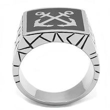 Load image into Gallery viewer, TK3041 - High polished (no plating) Stainless Steel Ring with Epoxy  in Jet