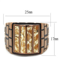 Load image into Gallery viewer, TK3077 - IP Coffee light Stainless Steel Ring with Leather  in Multi Color