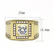 Load image into Gallery viewer, TK3079 - IP Gold(Ion Plating) Stainless Steel Ring with AAA Grade CZ  in Clear